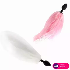 Plug Anal de Silicone com Cauda em Pelúcia e LED – 3 Modos de Iluminação na internet