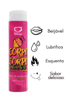 Óleo Corporal Beijável para Massagem - Corpo a Corpo Óleo de Massagem Hot Beijável sabor Chiclete 100ml - - Sexy Fantasy - comprar online