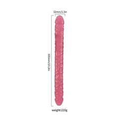 Pênis Duplo Jelly 33,5cm x 3,2cm – Prótese Realística de Silicone – Linha Dildo XFODY