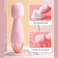 Mini vibrador massageador recarregável em silicone (10 modos de vibrações) - varinha - comprar online