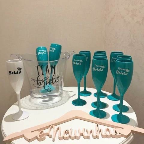 Kit Taças Champagne + Balde de Gelo