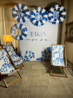 Boia Listrada Adesivada Neon Azul 90cm - loja online