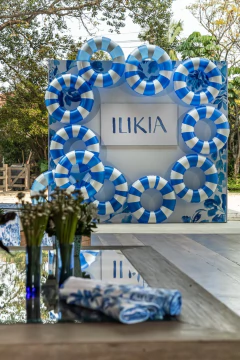 Boia Listrada Adesivada Neon Azul 90cm na internet