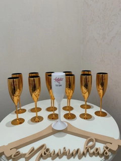 Taças Champagne Metalizadas Personalizadas (mínimo 10 unidades)