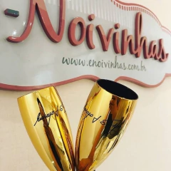 Taças Champagne Metalizadas Personalizadas (mínimo 10 unidades)