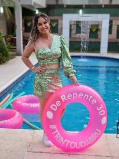 Boia Neon Pink 90cm Personalizada - e-Noivinhas