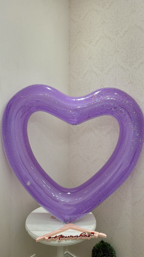 Boia Coração Lilás com Glitter
