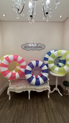 Imagem do Boia Neon Azul Listrada 90cm