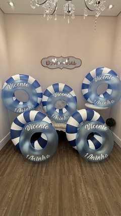 Boia Neon Azul Listrada 90cm - e-Noivinhas