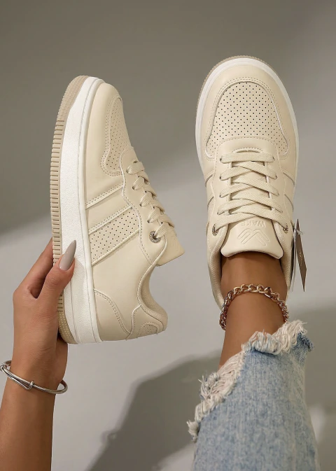 Zapatilla Cata Brillo Beige Wake