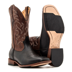 Tradicional Masculina - Crazy Horse Preto / Fóssil Cappuccino
