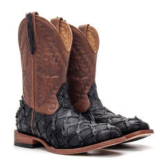 Exótica Masculina - Couro Pirarucu Preto / Fóssil Cappuccino - comprar online