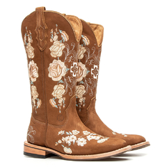 Flowery Feminina - Nobuck Castanho - comprar online