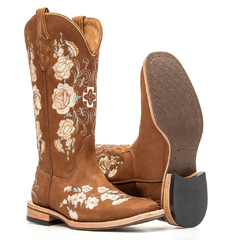 Flowery Feminina - Nobuck Castanho