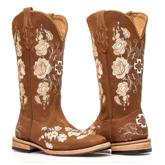 Flowery Feminina - Nobuck Castanho na internet