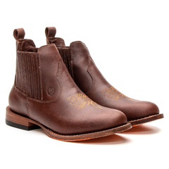 Botina Feminina - Crazy Horse Café / Detalhes Laranja - comprar online