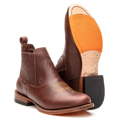 Botina Feminina - Crazy Horse Café / Detalhes Laranja