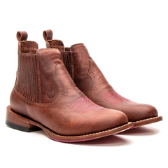 Botina Feminina - Crazy Horse Café / Detalhes Rosa - comprar online