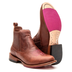 Botina Feminina - Crazy Horse Café / Detalhes Rosa