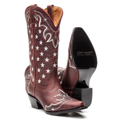 Western Feminina - Fóssil Marsala / Estrelas Vegas