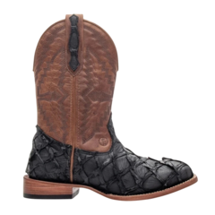 Exótica Masculina - Couro Pirarucu Preto / Fóssil Cappuccino - loja online