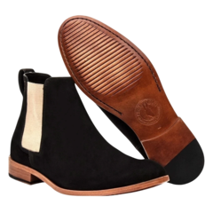 Chelsea - Nobuck Preto / Elástico Bege - comprar online