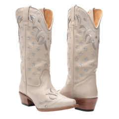 Western Feminina - Jade Off White / Estrelas Vegas Prata - Bonazus | Country All Time