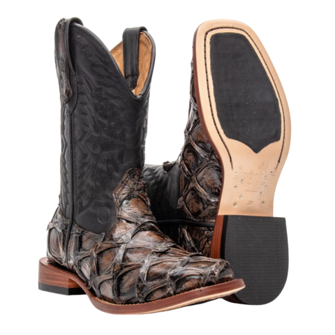 Exótica Masculina - Couro Pirarucu Tabaco / Fóssil Preto - comprar online