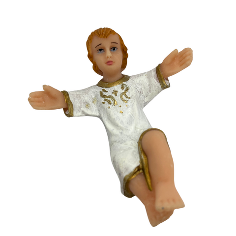 Imagem Menino Jesus Branco em Resina - 10 cm