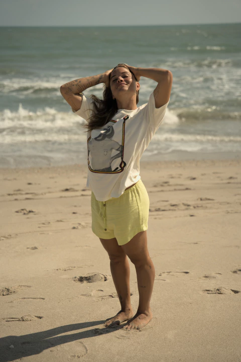 Short Citrus Linho Verde Borogodó - comprar online