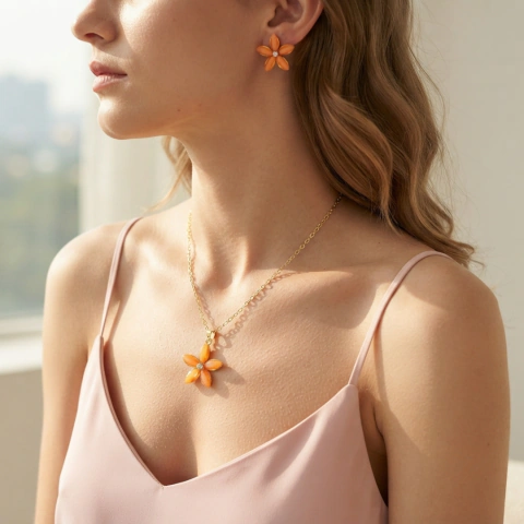 Conjunto de Flor Folheado - comprar online