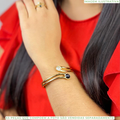 Bracelete Yin e Yang Semijoia Italiana