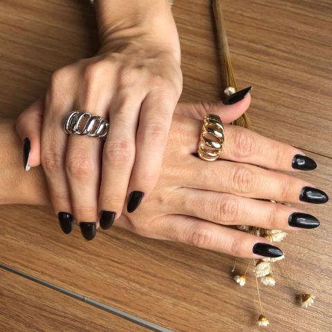 Anel Metal Vazado Folheado