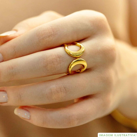 Anel Maximalista 18mm Semijoia Italiana