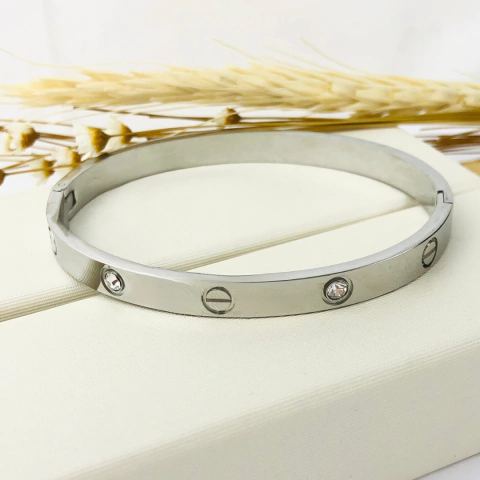 Bracelete Love Ponto de Luz Aço Inox