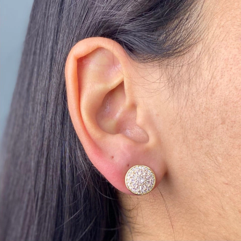 Brinco Redondo Cristal Folheado