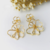 Ear Cuff de Flor Folheado - Dande Acessórios