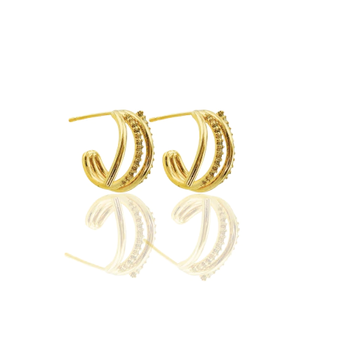 Argolinha Fios em Zircônia Folheada