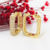 Argola Quadrada Cravejada Folheada - comprar online