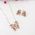 Conjunto Borboleta Pink Folheado