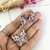Conjunto Borboleta Pink Folheado - Dande Acessórios