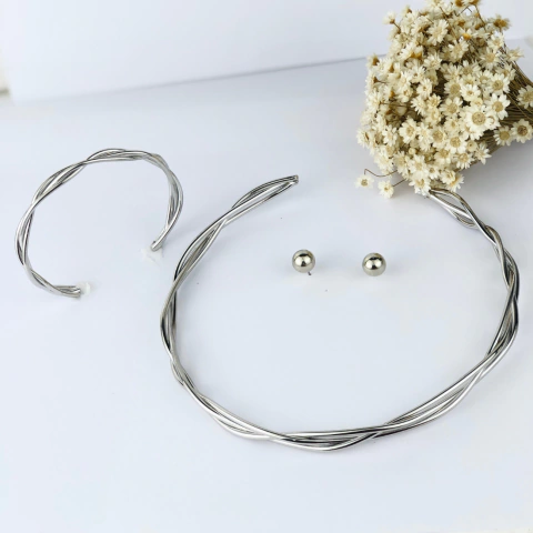 Conjunto de Aro Entrelaçado Folheado - comprar online