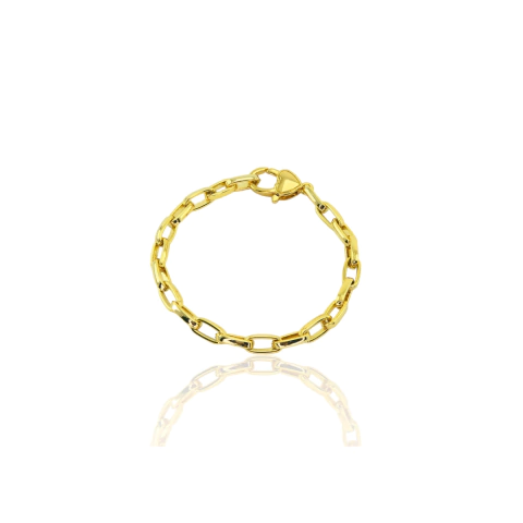 Pulseira Lisa de Elos Largos Semijoia Italiana