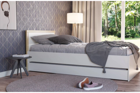 Cama Solteiro Wood com Cama Auxiliar Divicar - comprar online