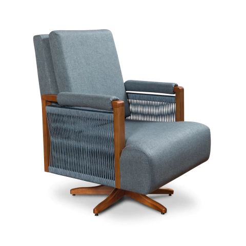 Poltrona Vivre Pé Madeira Balanço e Giro Abstratto - comprar online