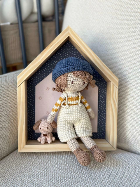 Quadro Amigurumi Casa Au-Au Coração de Mãe