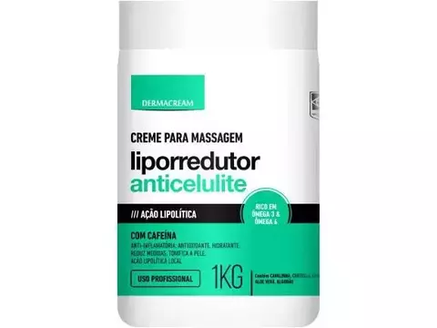CREME DE MASSAGEM DERMACREAM LIPORREDUTOR ANTICELULITE 1KG