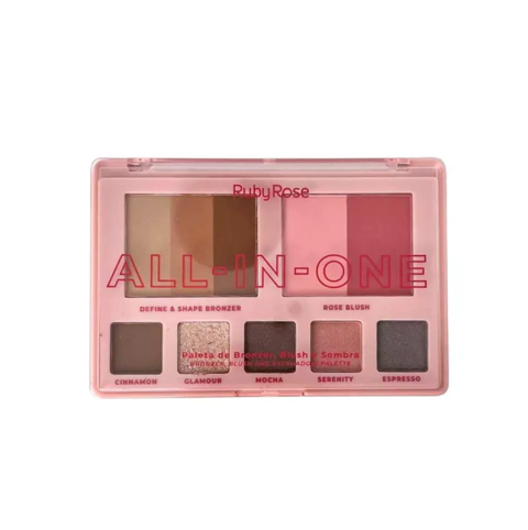 PALETA DE BRONZER BLUSH E SOMBRA ALL IN ONE BLUSH - RUBY ROSE
