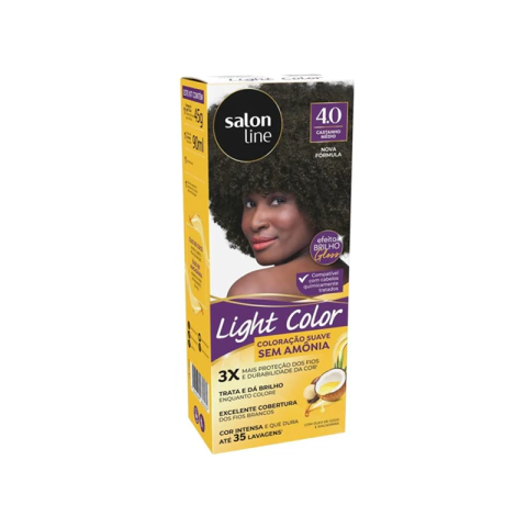 COLORAÇÃO LIGTH COLOR 4.0 CASTANHO MEDIO - SALON LINE