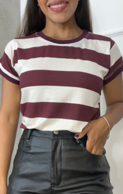 BLUSA OLIVIA LISTRADA BORDO na internet